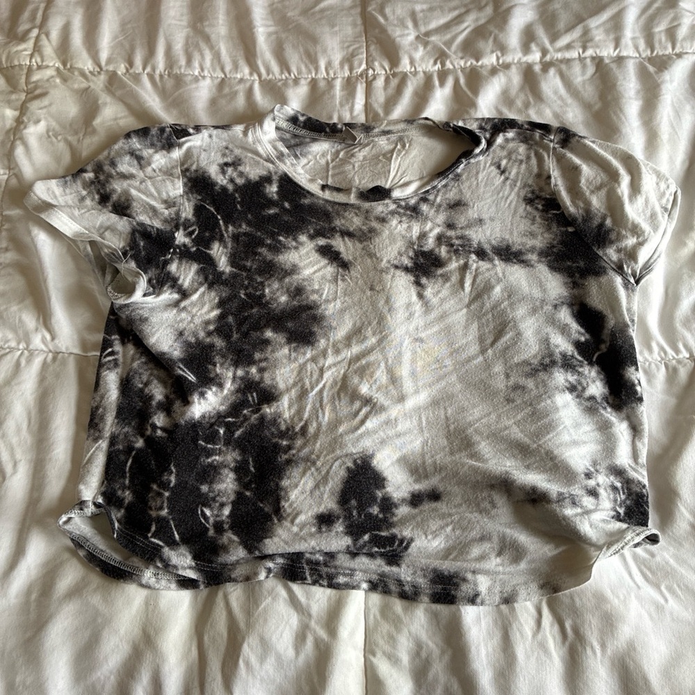 Nollie Black & White Tie-Dye Crop Tee